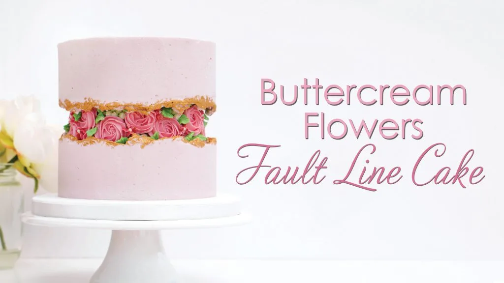 Buttercream Flowers Fault Line Cake