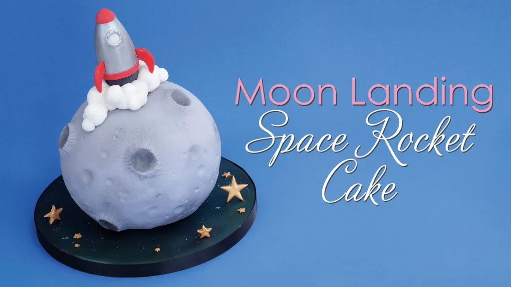 moon landing space rocket cake