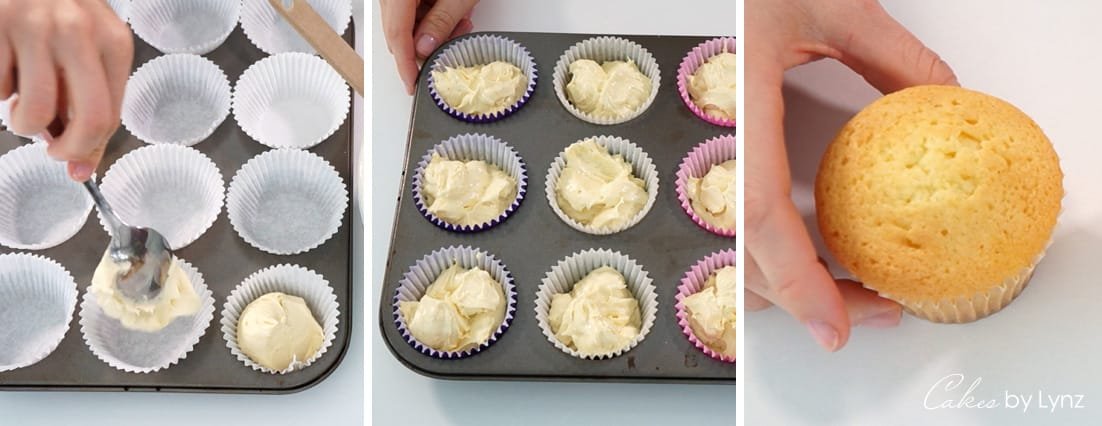 how to prepare and bake vanilla cupcakes
