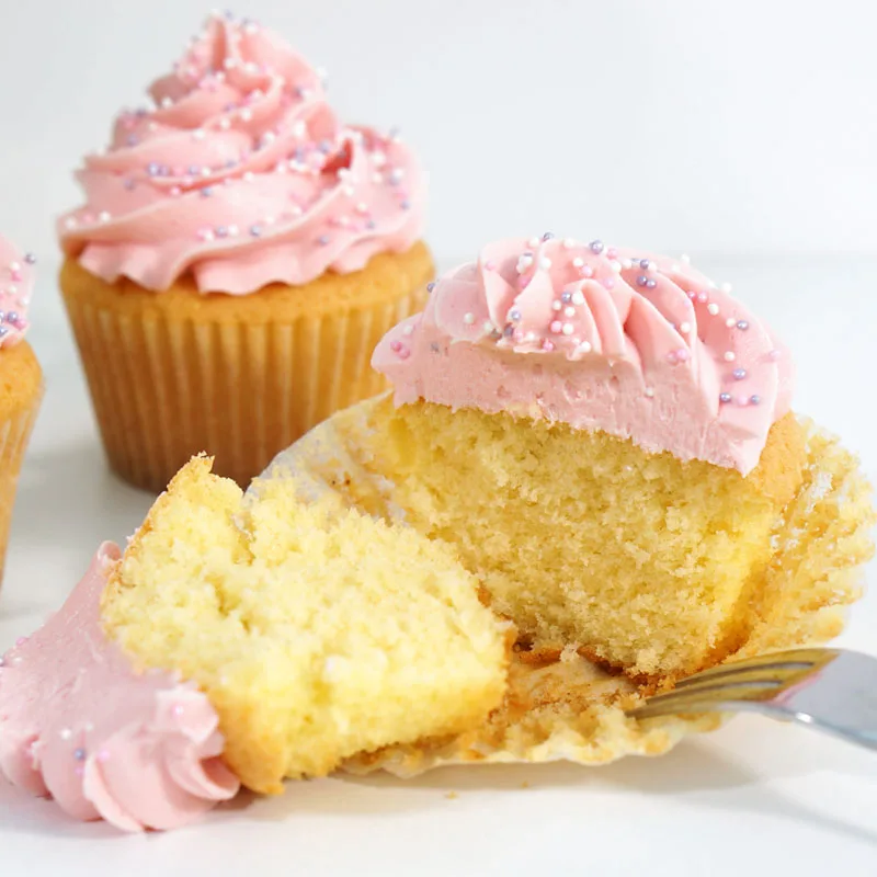 The BEST Fluffy Vanilla Cupcake Recipe