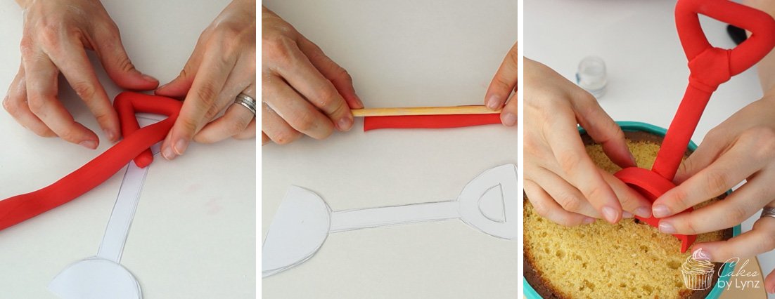 how to make a spade for a cake