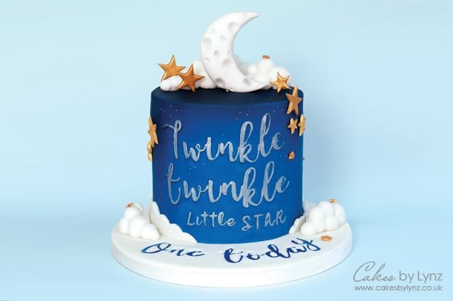Night Sky ‘Twinkle Twinkle Little Star’ Cake using Sweet Stamps