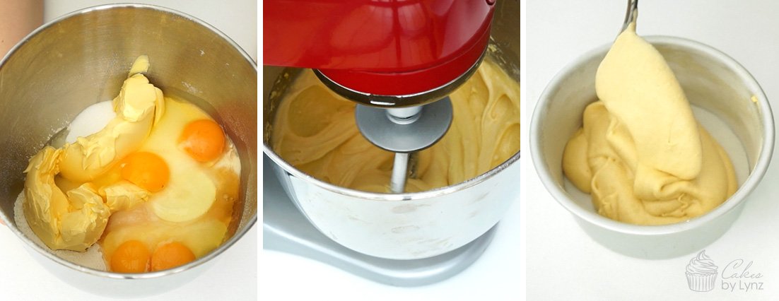 mixing up ingredients for vanilla cake