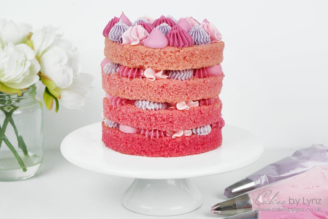 Ombre Buttercream Layer Cake