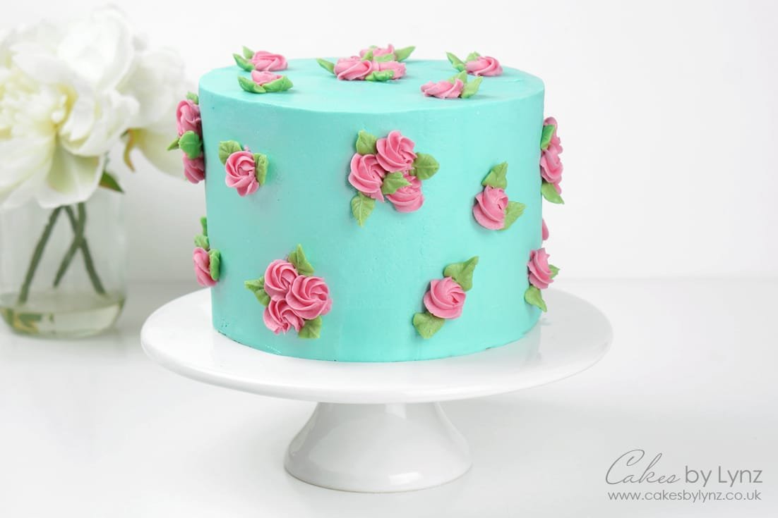 Buttercream Rose Flower Cake Tutorial