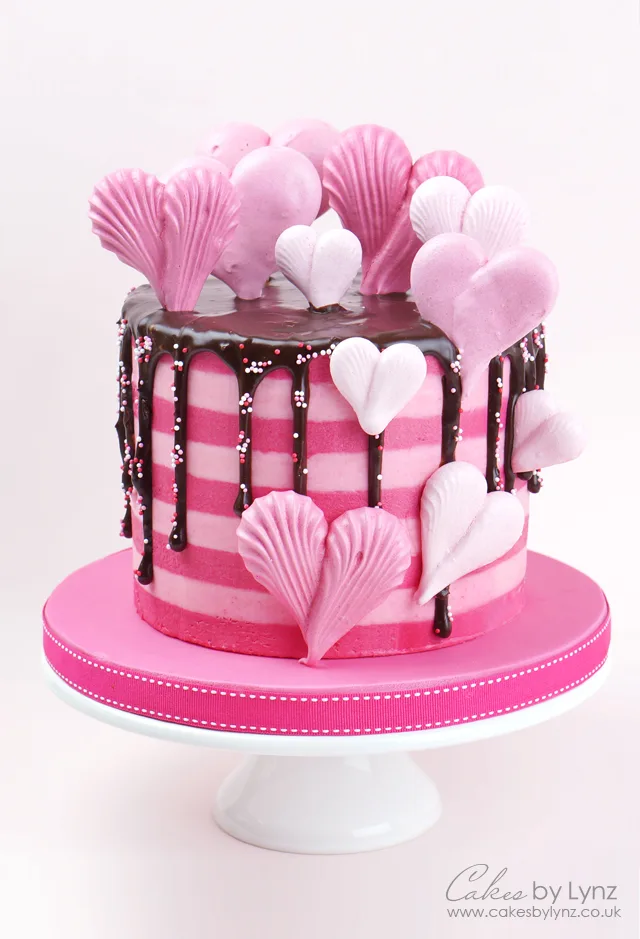 valentines Meringue Heart Cake