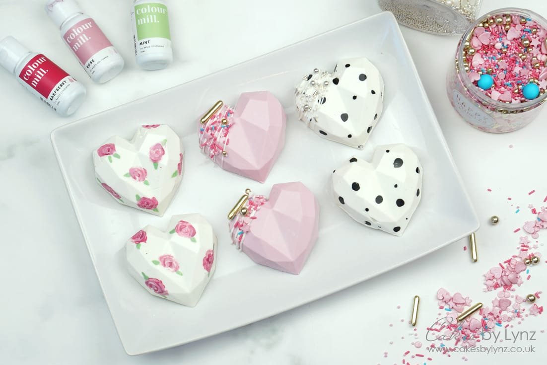 How to Make Geometric Chocolate Cake Hearts