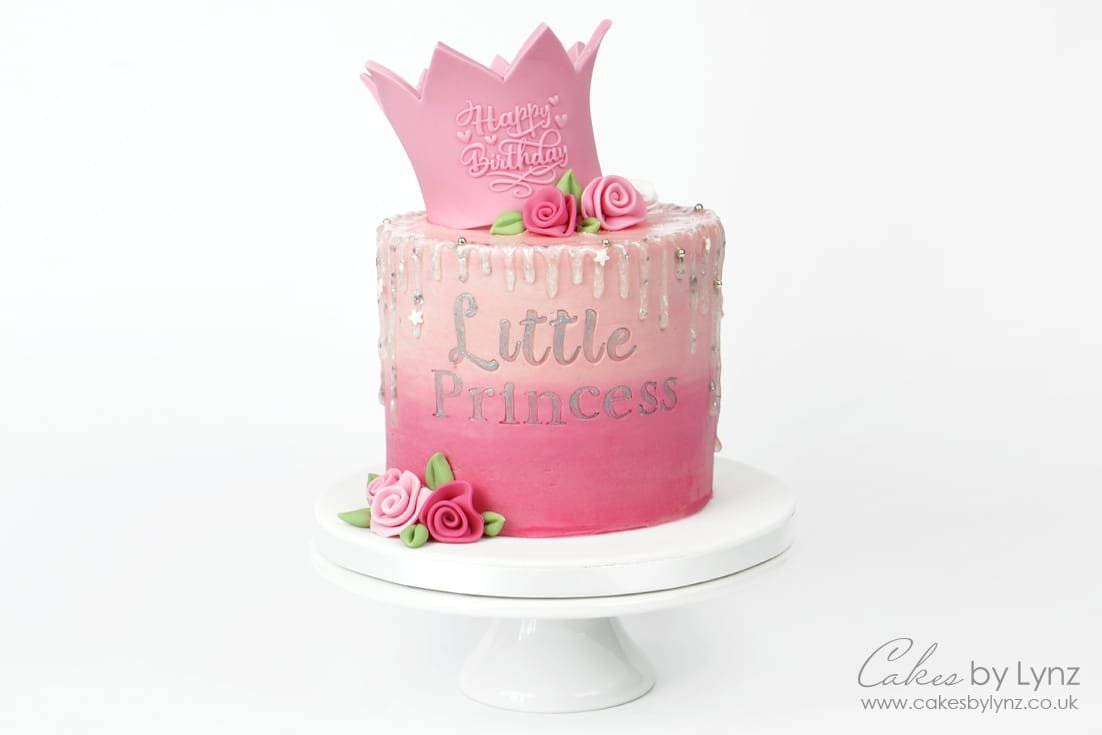 Little Princess Glitter Drip Crown Cake with SweetStamp