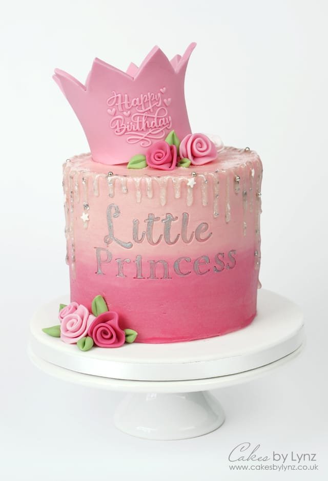 Little Princess glitter crown cake tutorial