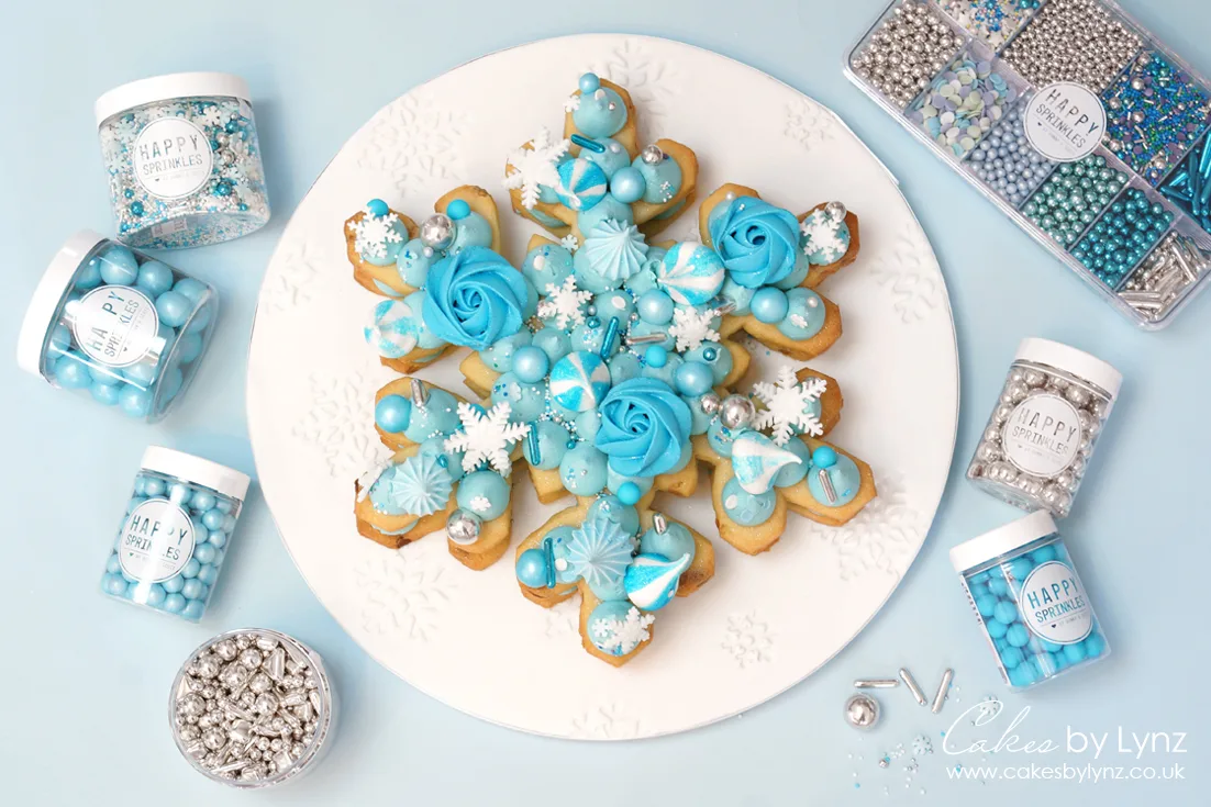 Snowflake Cookie Cake Tutorial with Recipe – Plus 10% off Happy Sprinkles