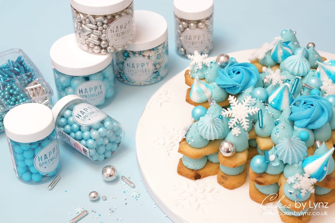 Snowflake cookie cake tutorial