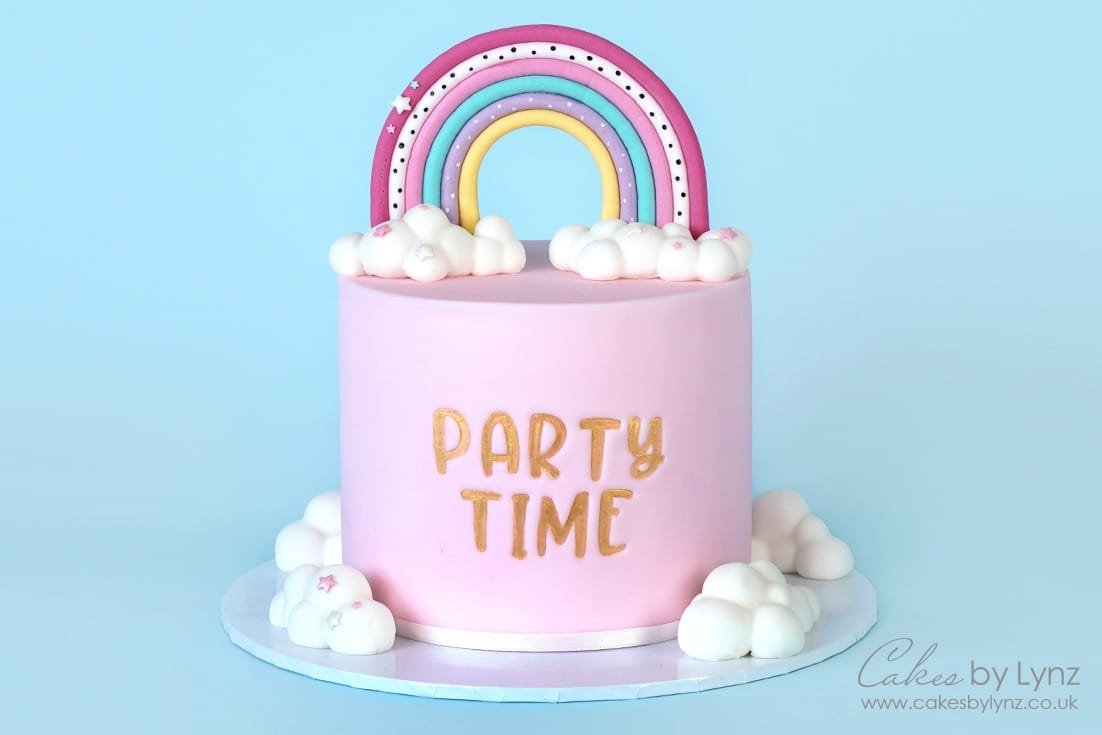 Rainbow Cake Tutorial With 3D Clouds