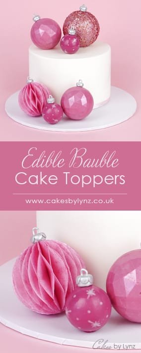 edible christmas baubles cake toppers