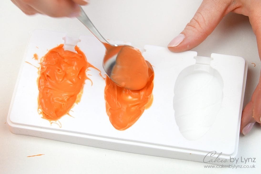 Carrot Cakesicles using unicorn horn mould