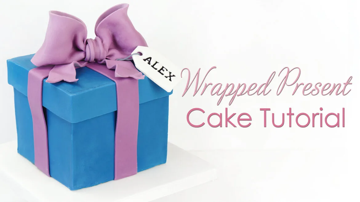 gift box present cake tutorial