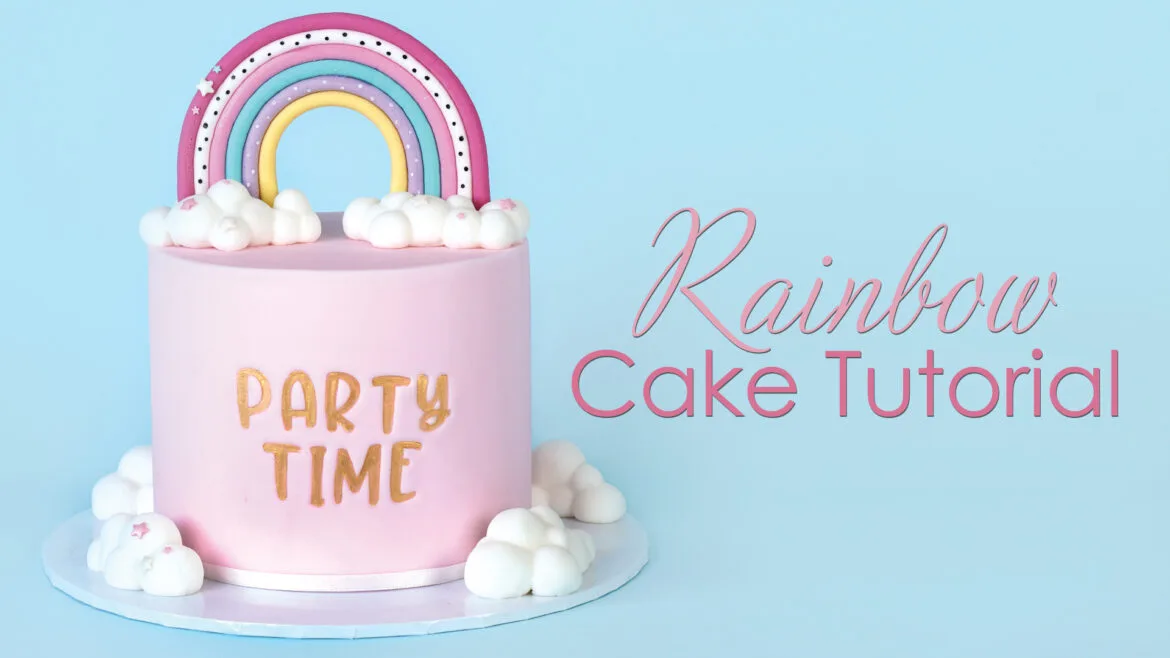rainbow cake with 3d clouds cake tutorial