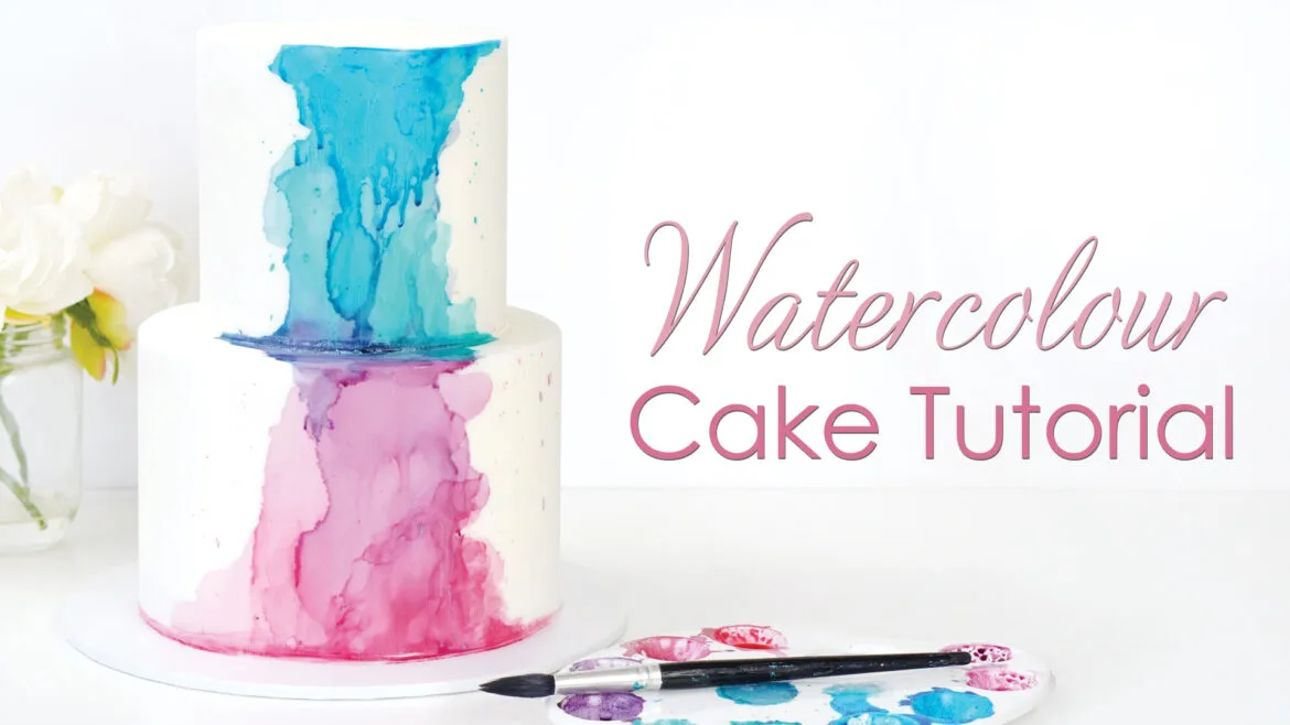 Watercolour effect cake tutorial