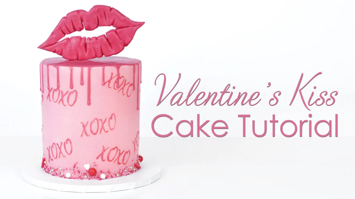valentines kiss topper Cake Tutorial