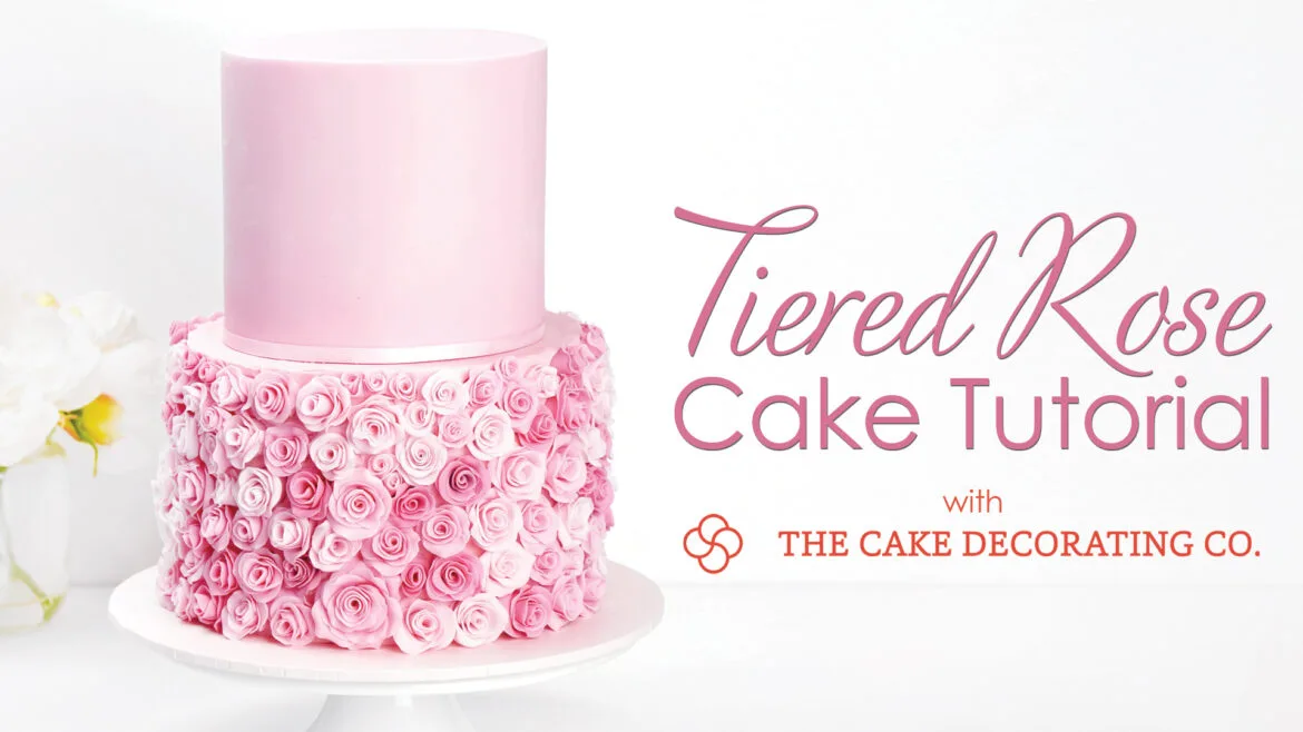 two tier rose cake tutorial with panelling technique