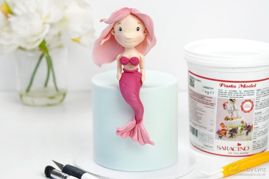 Mermaid cake topper using saracino