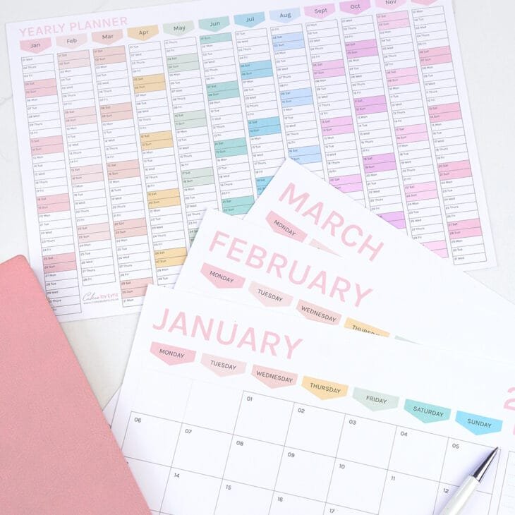 free printable 2025 yearly and monthly planner calendar
