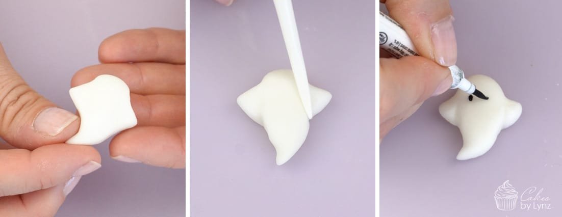 how to make fondant ghost cupcake toppers