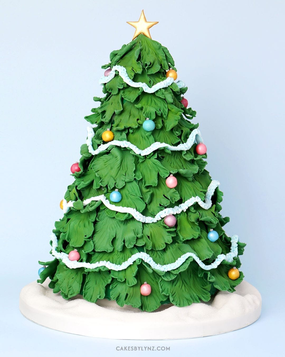 Christmas tree cake decorating idea tutorial