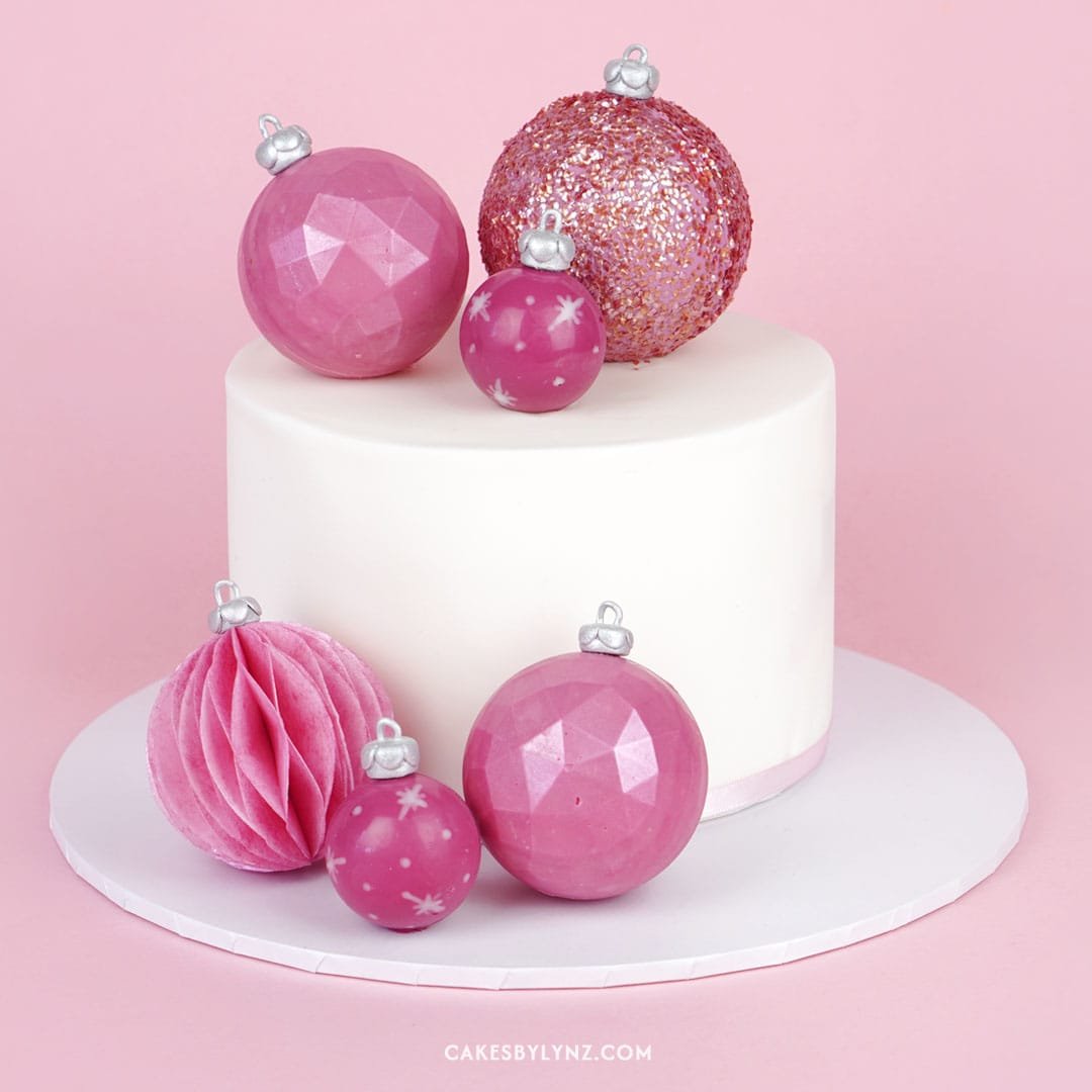 edible bauble Christmas cake toppers