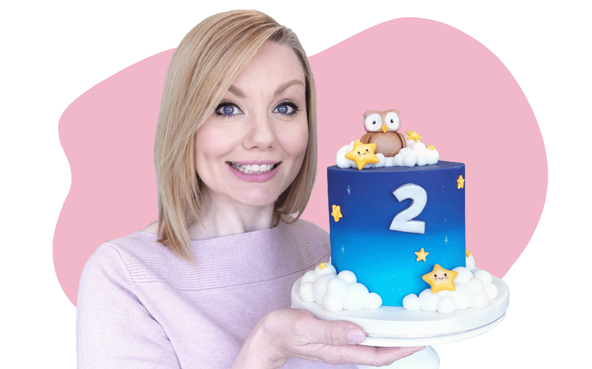 cakes by lynz holding cake for banner