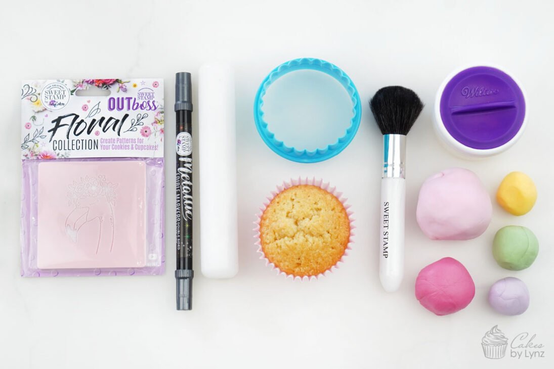 tools you'll need for flamingo cupcake topper
