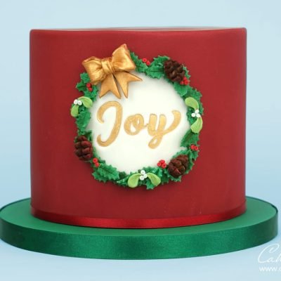 Free Christmas Wreath Cake tutorial