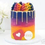 Instagram Inspired gold drip cake - instagram milestone