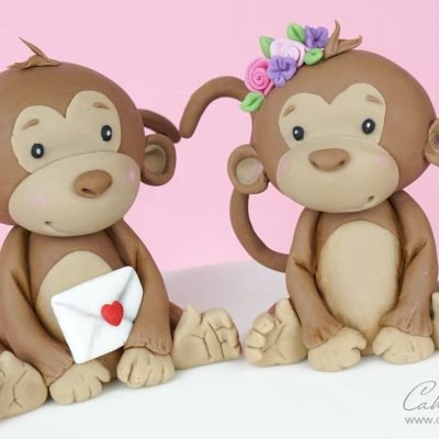 Valentines Monkey Cake Toppers tutorial