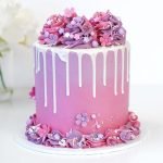 two tone ombre buttercream drip cake tutorial