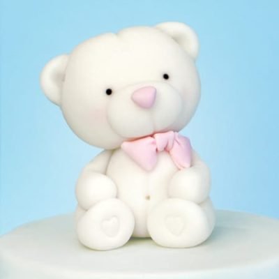 fondant teddy bear topper cake decorating tutorial