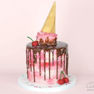 melted ice cream buttercream cake tutorial