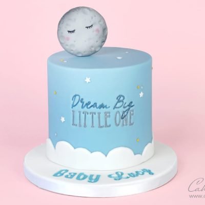 sleeping moon - baby shower cake tutorial