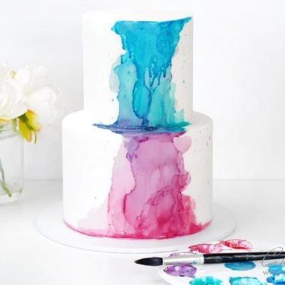 watercolour cake decorating tutorial